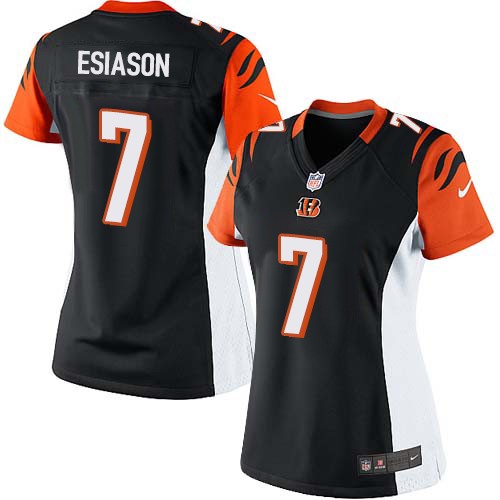 Women's Elite Boomer Esiason Nike Jersey Black Home - #7 NFL Cincinnati Bengals